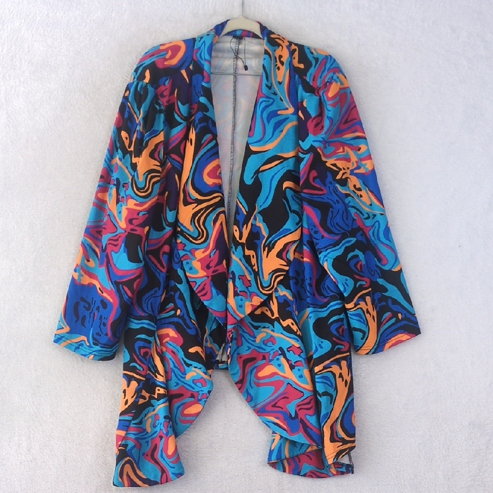 SHEIN Womens Blue‎ Avant Garde Asymmetrical Blazer Jacket Size 28/30